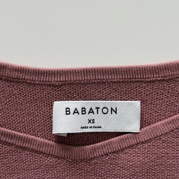 Babaton Aritzia Pink Striped Sculpt Knit Cami Crop Top Size XS Ribbed Stretch - Picture 3 of 9